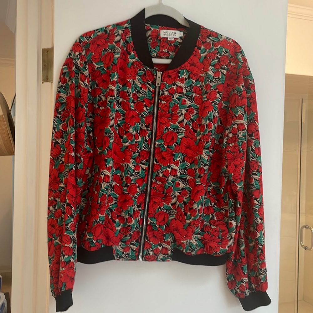 Molly Bracken poppy print bomber